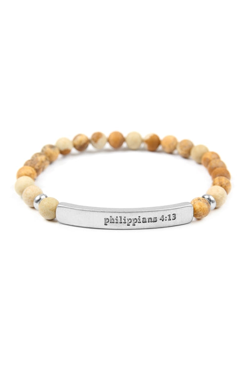 Philippians Natural Stone Stretch Bracelet (6968407687202)